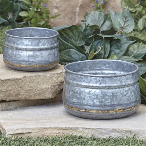 Galvanized Metal Pots & Planters 